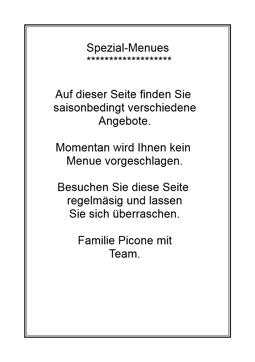 Spezialmenue